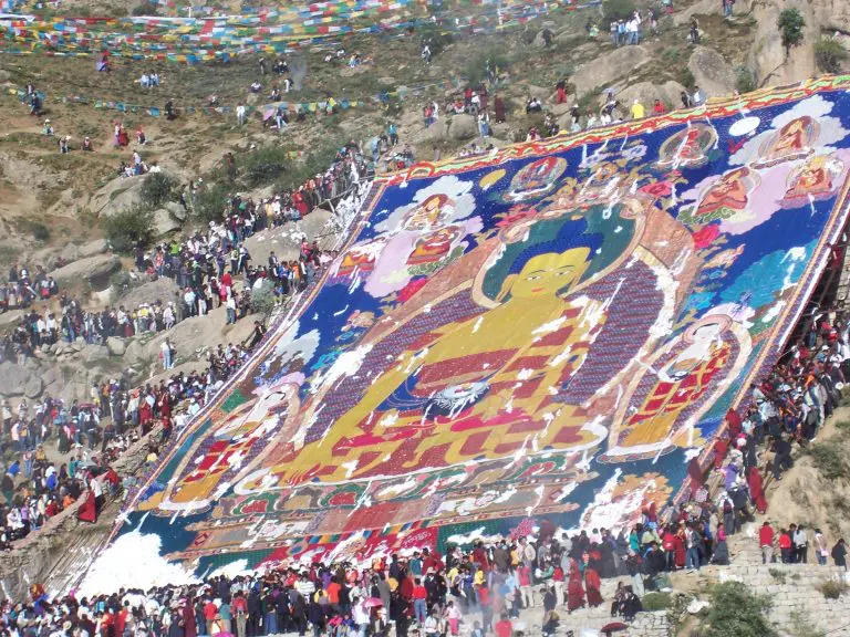 Shoton festival Tibet Drepung monastery