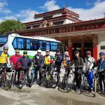 Cycling group in Gyantse