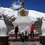 Karola glacier and white stupa Tibet