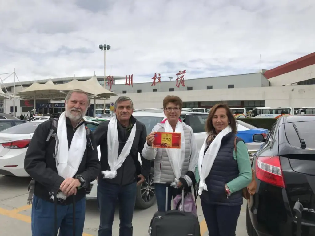 windhorsetour travellers arrived at Lhasa airport in their Tibet tour