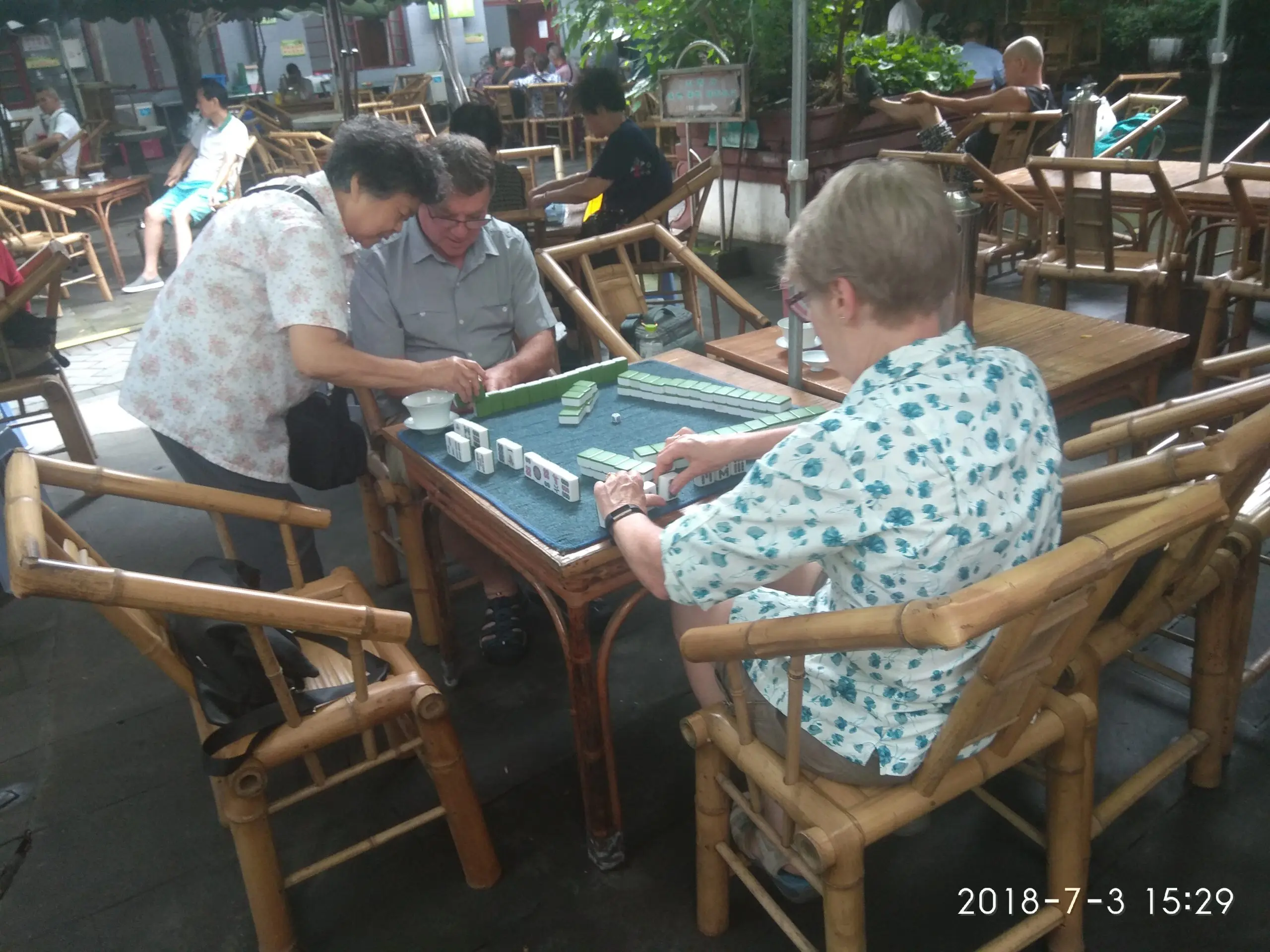 People’s park Mahjong playing