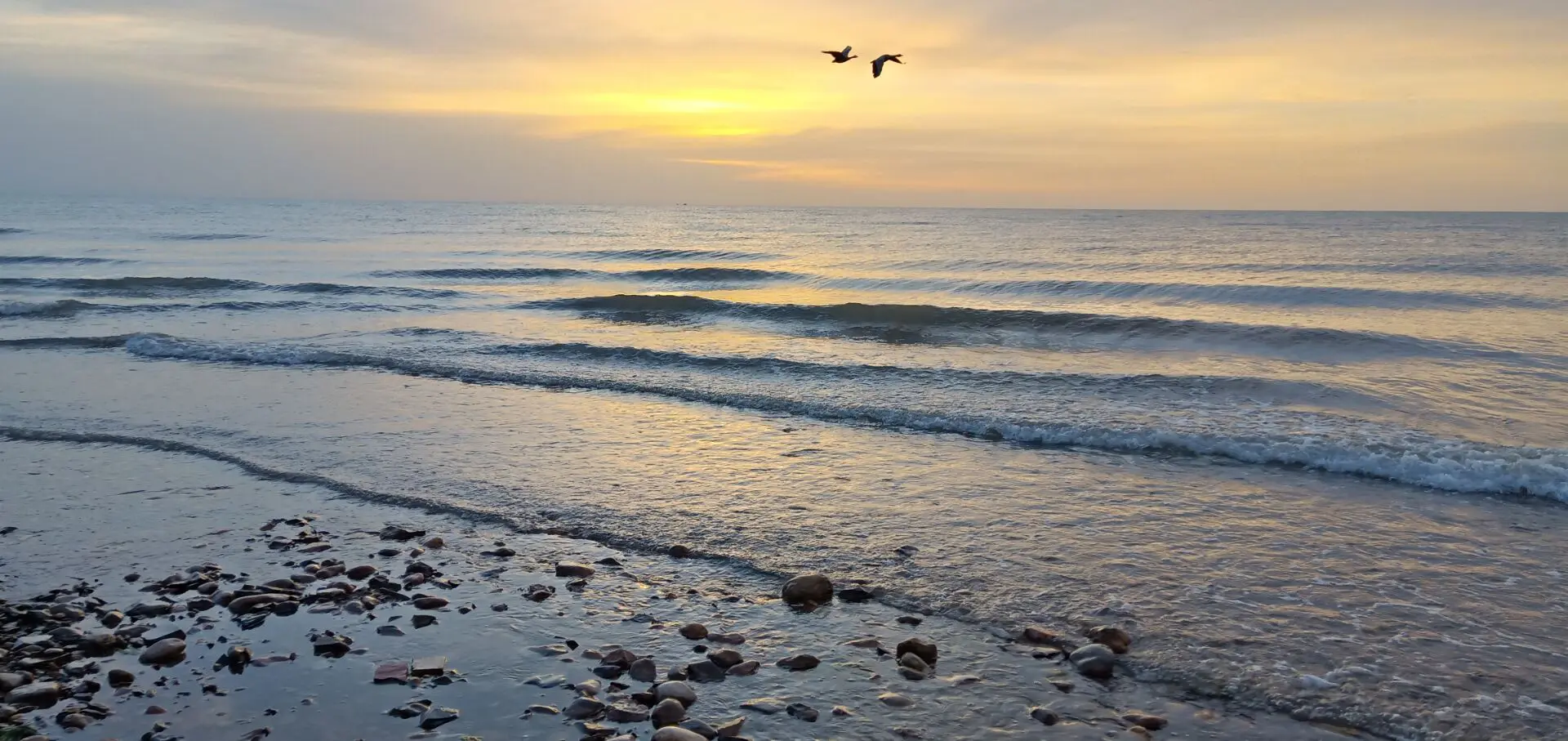 Sunset at Qinghai lake