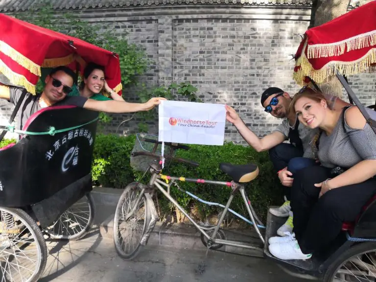 WindhorseTour Guests on Hutong Rickshaw Ride
