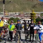 Cycling group at Tashilunpo monastery