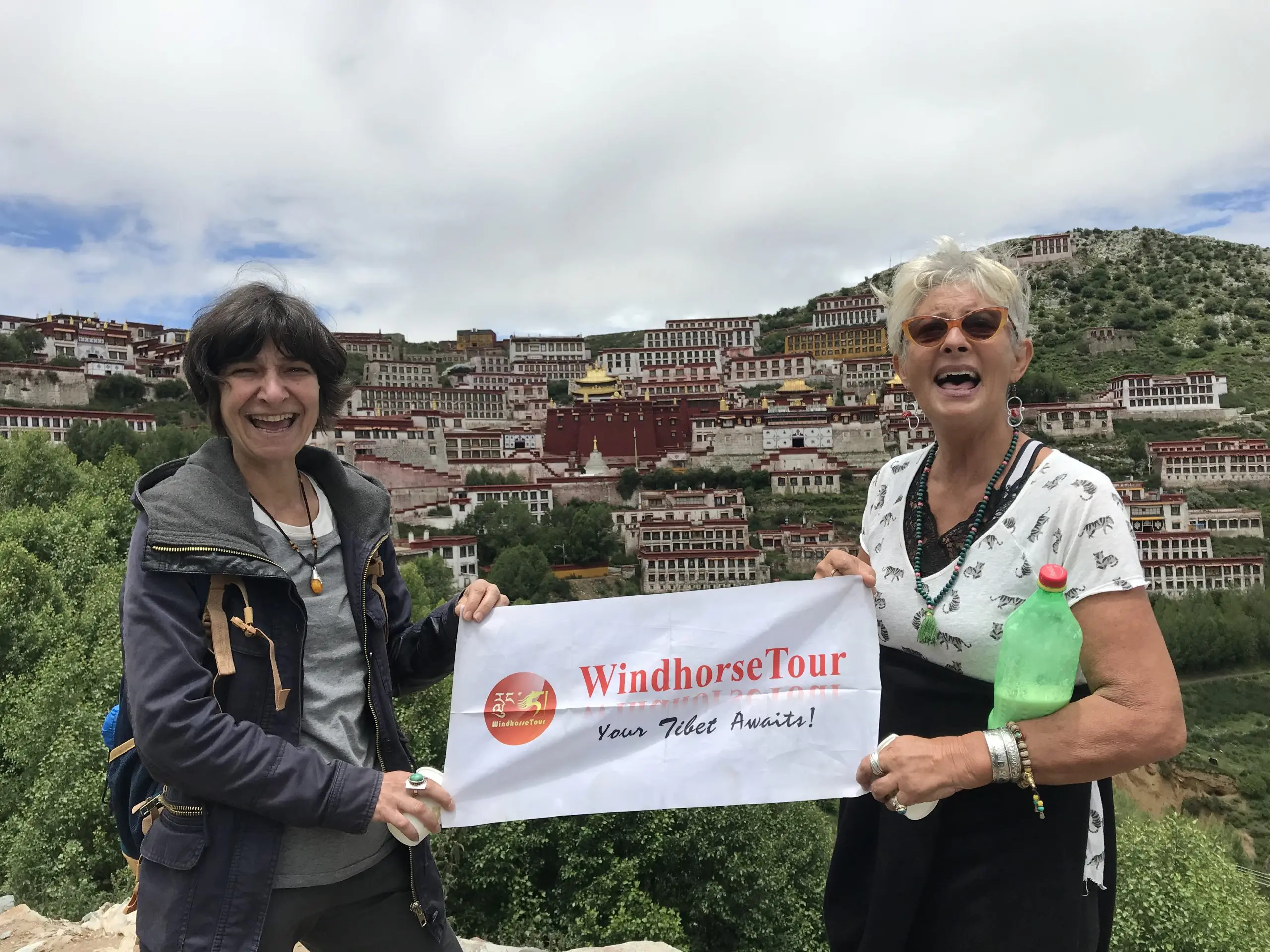 WindhorseTour Travelers at Ganden Monastery