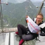 Glass walkway at Tianmen mountain