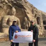 WindhorseTour Travlers at Yungang grottoes in Datong