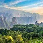 Stunning sandstone pillars at Zhangjiajie national park, China