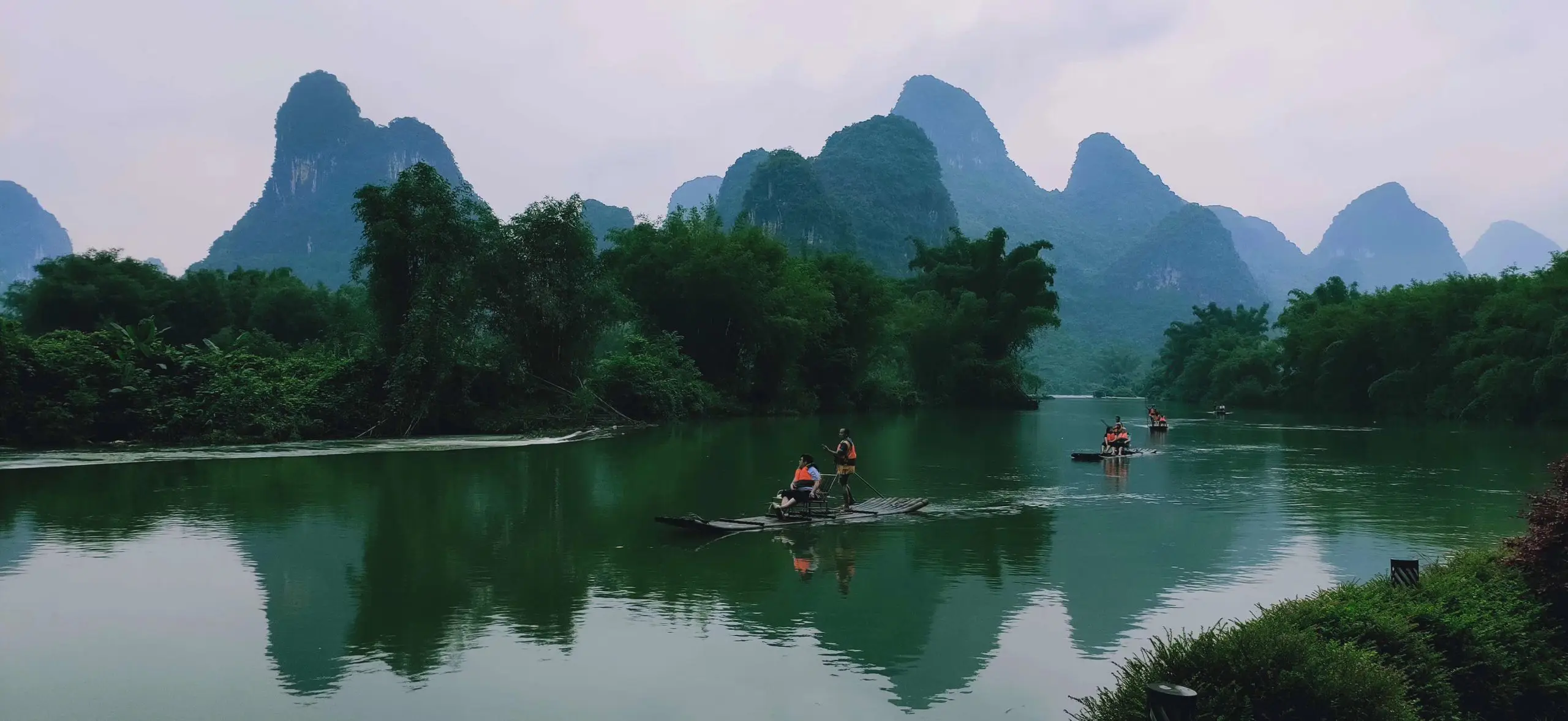 Bamboo Rafting Yulong River in Yangshuo