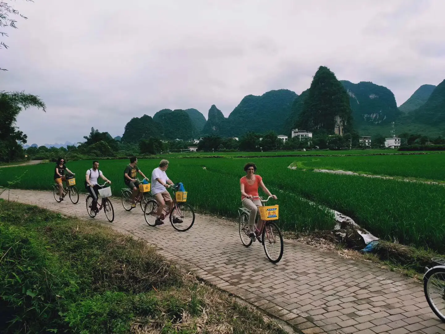 Cycling tour in Yangshuo countryside near the Yulong River