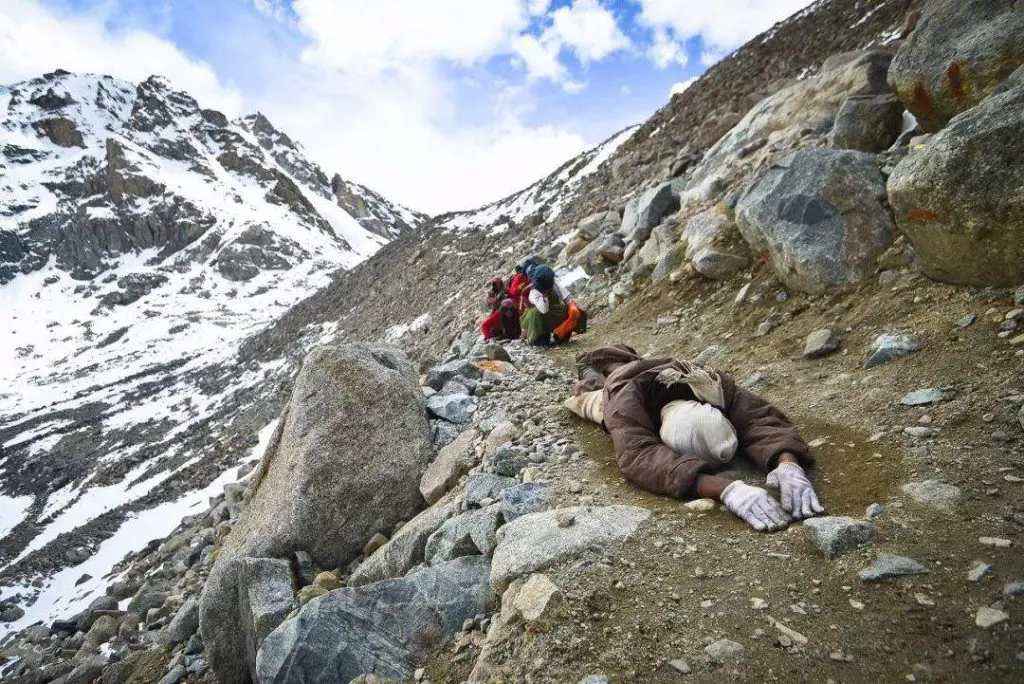 Pilgrims doing kora at Mt. Kailash - you will see it during the 15 day Mount Kailash group tour