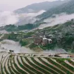 Longsheng Rice terraces in a raining day