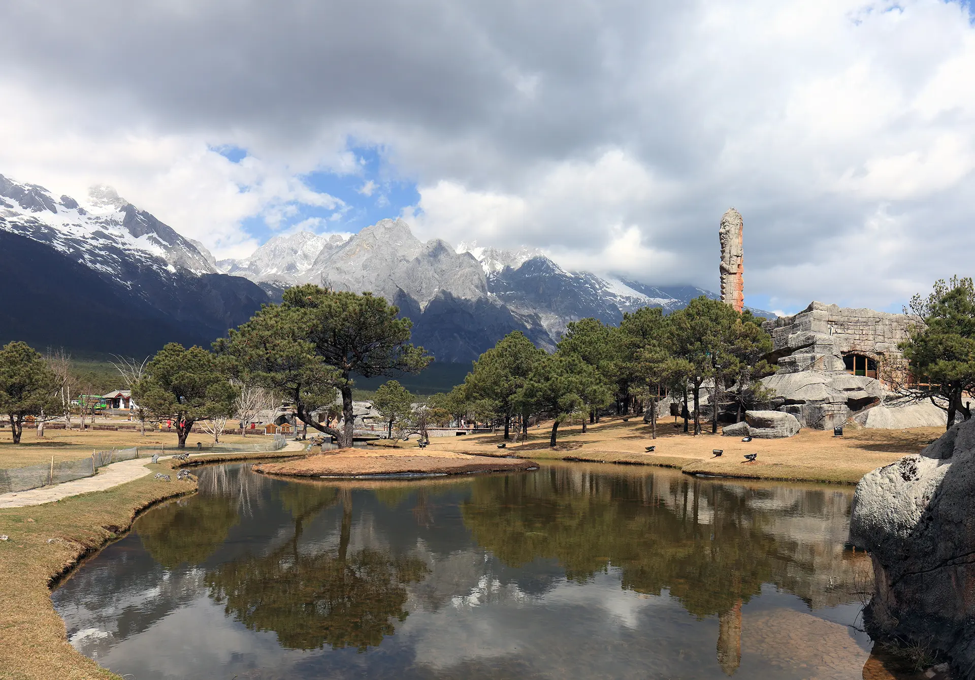 Spruce meadow in Jade Dragon Snow mountain