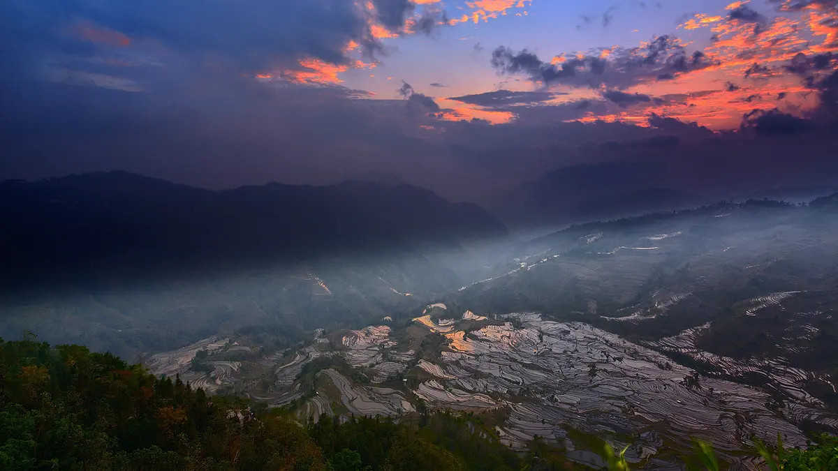 Tiger mouth village sunset