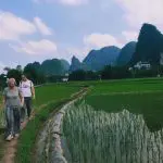 WindhorseTour travelers hiking in the Yangshuo