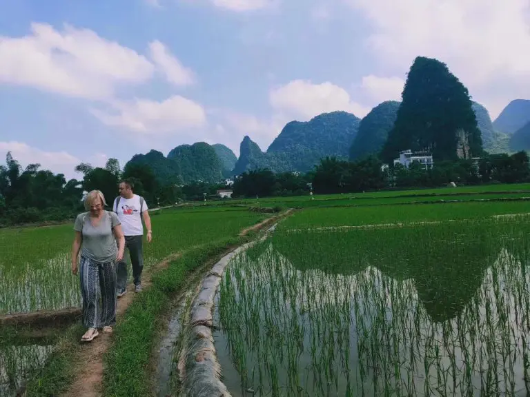 WindhorseTour travelers hiking in the Yangshuo