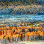 beautiful hemu village in autumn season – northern xinjiang china