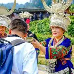 Typical welcome at Langde miao village