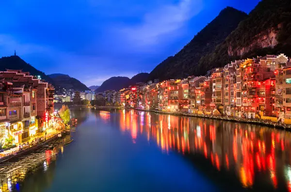 Night-view of Zhenyuan Ancient Town
