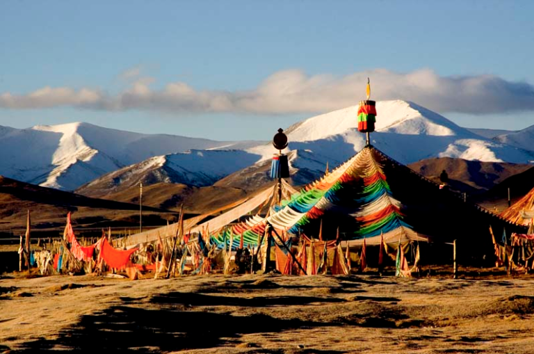 Pray flags around Dodrub Chode