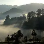 Beautiful sunrise at the village to Jiaomeng