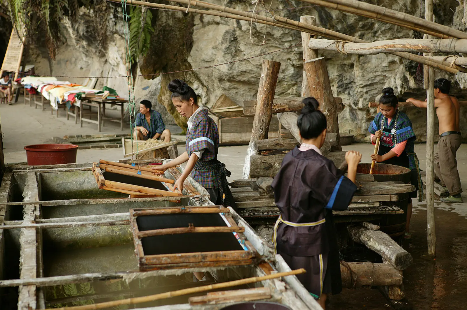 Traditional paper making in Shiqiao village