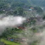 Village on the way to Jiaomeng from Langde