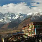 Garze County with background of Snow Mountain