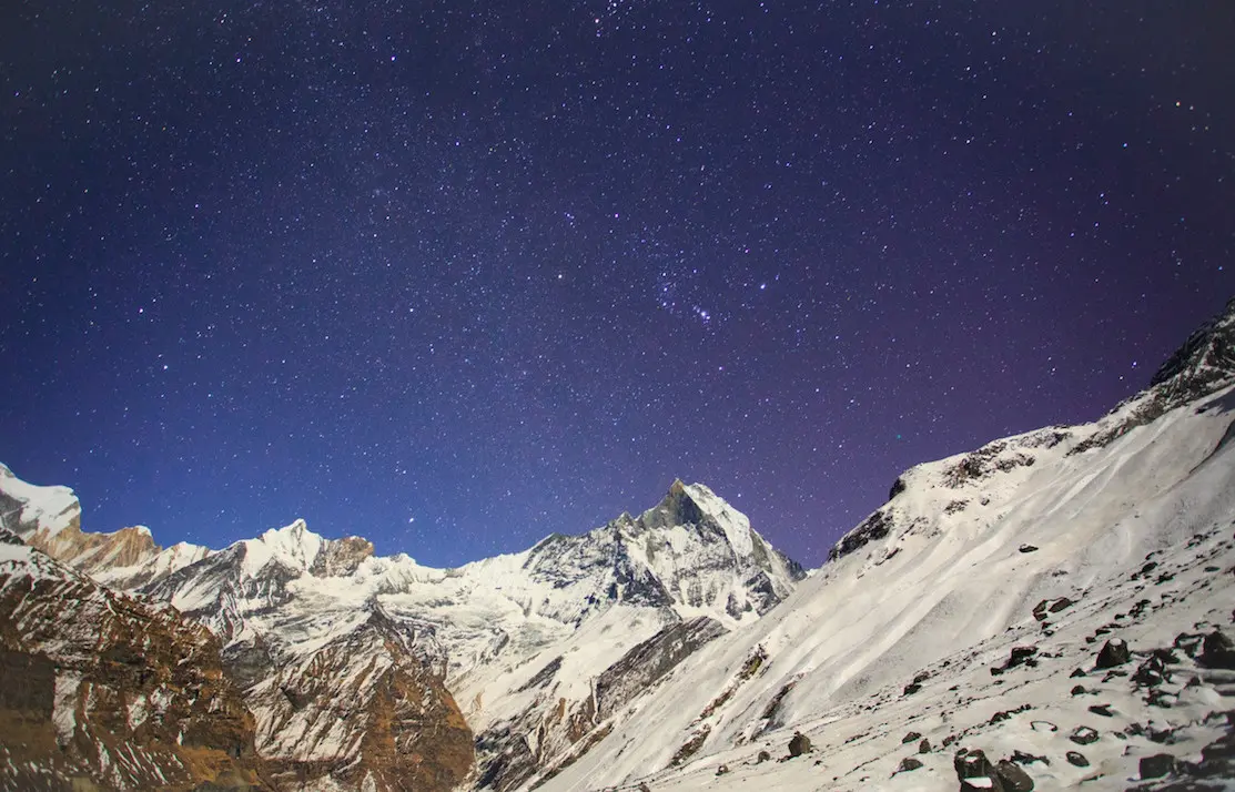 Night star views Annapurna trek