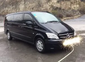 7-seat business van available for rent in Sichuan, ideal for families or small groups on day trips and regional tours.