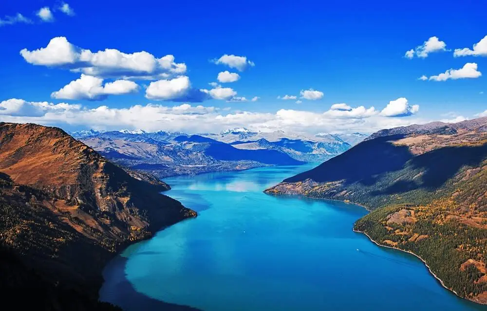 Fish watching pavilion on the Kanas Lake