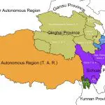 Greater Tibetan Area Map in China