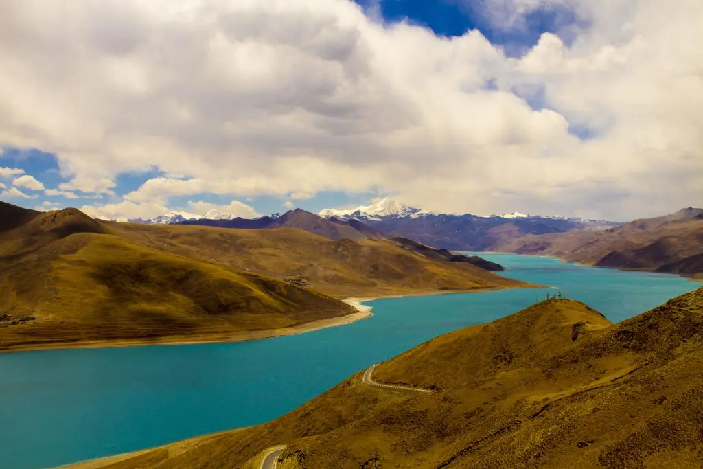 Yamdrok Lake along the Lhasa to Everest Base Camp route in Tibet