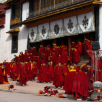 Monks in Galden Jampaling Monastery