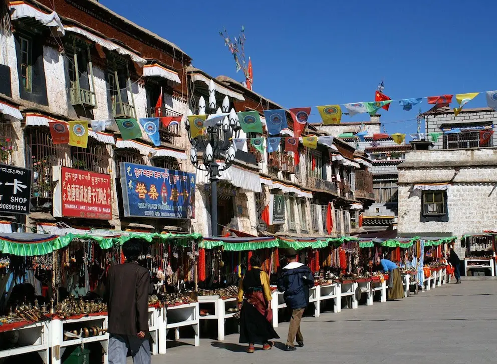 shopping at Barkhor street in Tibet