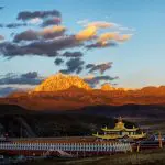 Tagong Monastery with Mount Yala (5,820 m) in the background, Sichuan–Tibet Highway G318