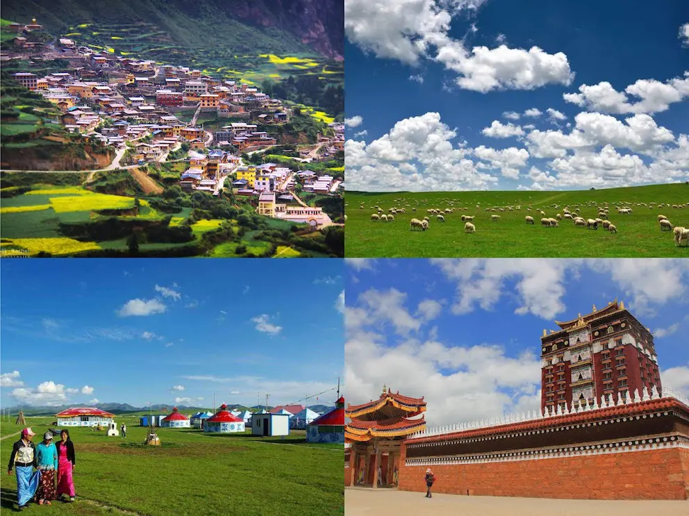 Zhagana, Sangke Grassland, Milarepa Buddhist Pavilion