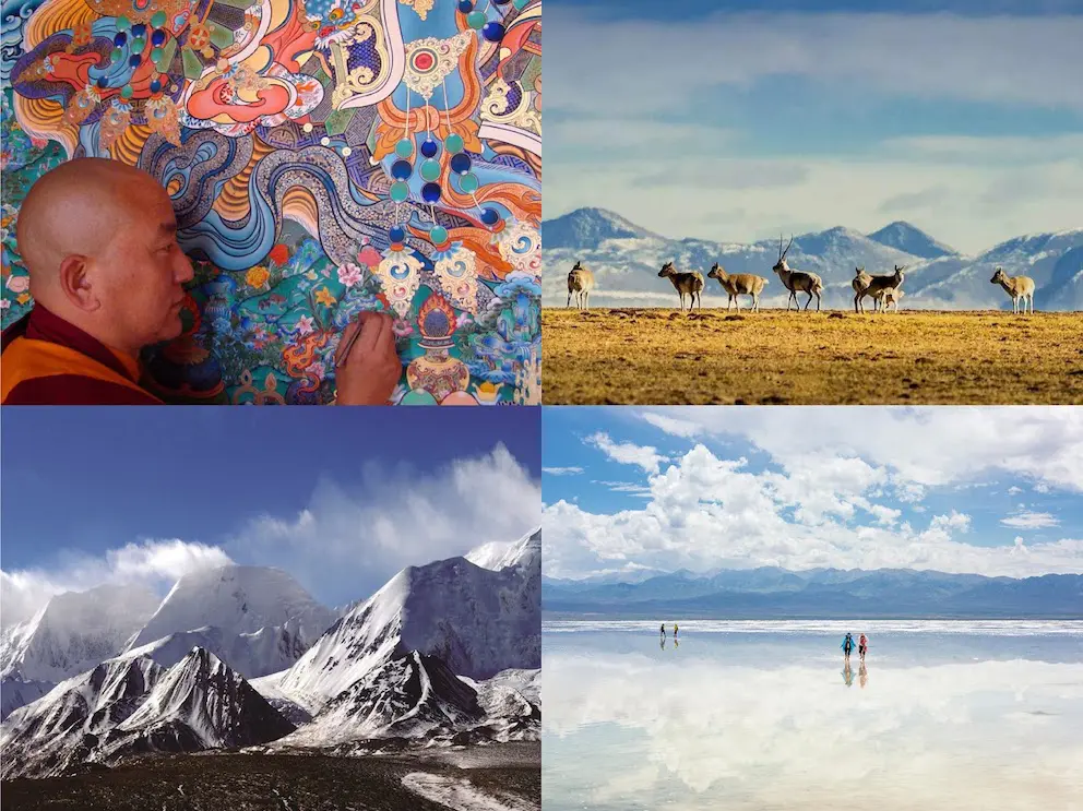 Rebgong arts, Hoh Xil, Mount Amnye Machen, Caka Salt Lake