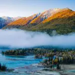 Autumn colors at Kanas Lake