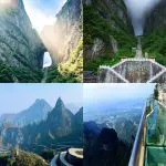 Tianmen Mountain Landscapes Collage, Zhangjiajie China