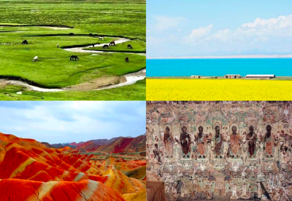 Travel China in July with Xiahe’s Tibetan nomad grasslands, Xining’s Qinghai Lake in bloom, Zhangye’s colorful Danxia mountains, and Dunhuang’s Mogao Grottoes 