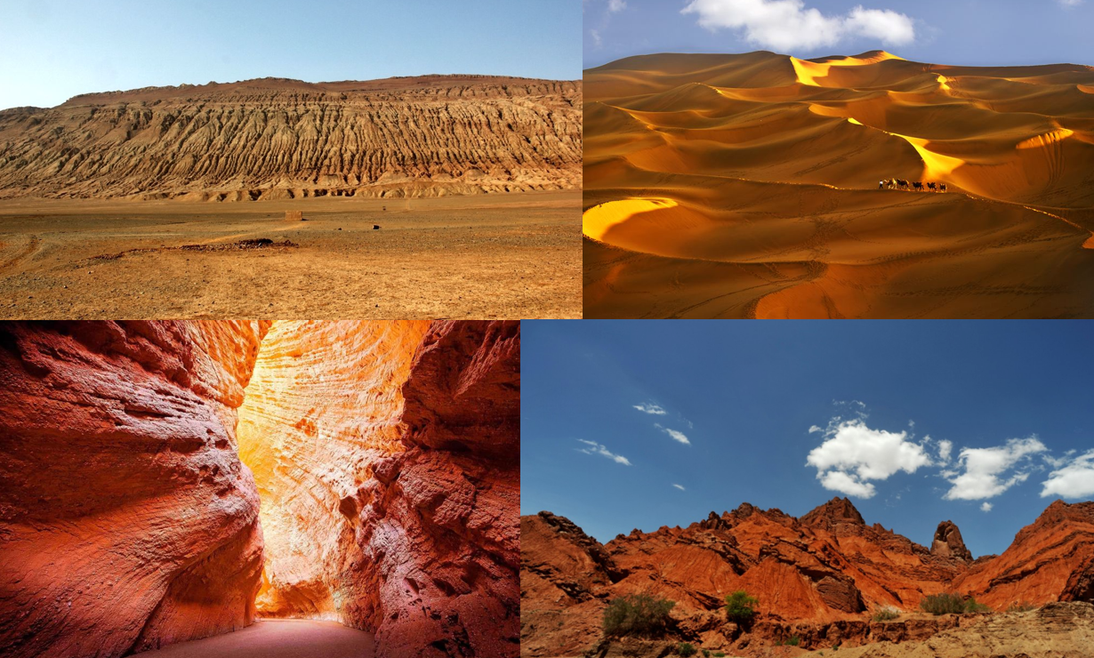 Southern Xinjiang: Flaming mountain, Taklamakan desert, Tianshan grand Canyon