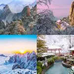 Huangshan mountain winter view