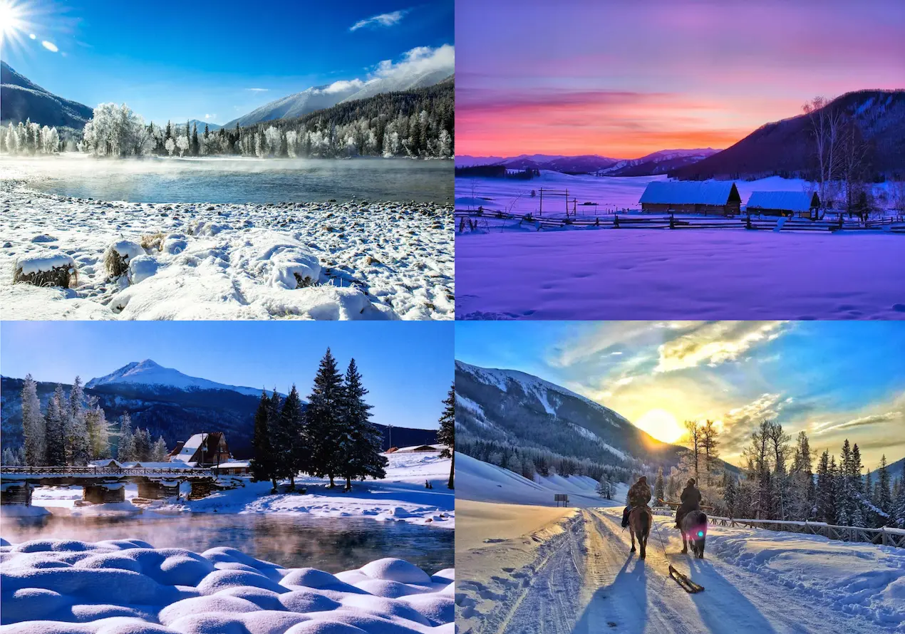 Kanas Lake winter view