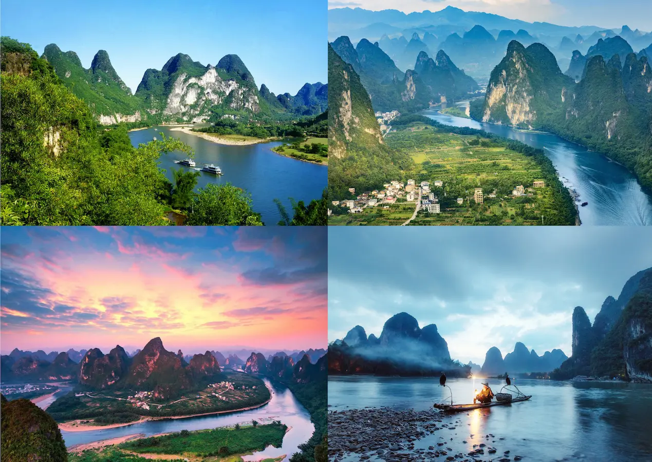 Guilin Li River with best mountains 