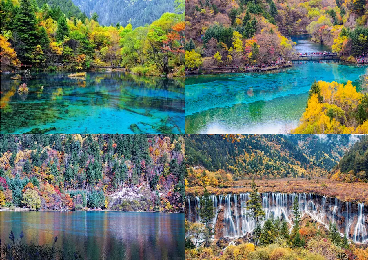 Jiuzhaigou National Park in Autumn Sichuan China