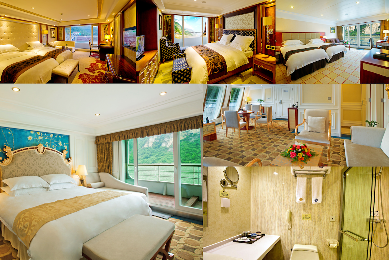 Cabins on Yangtze river cruise