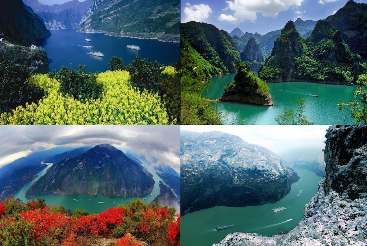 Seasonal scenery on Yangtze river cruise