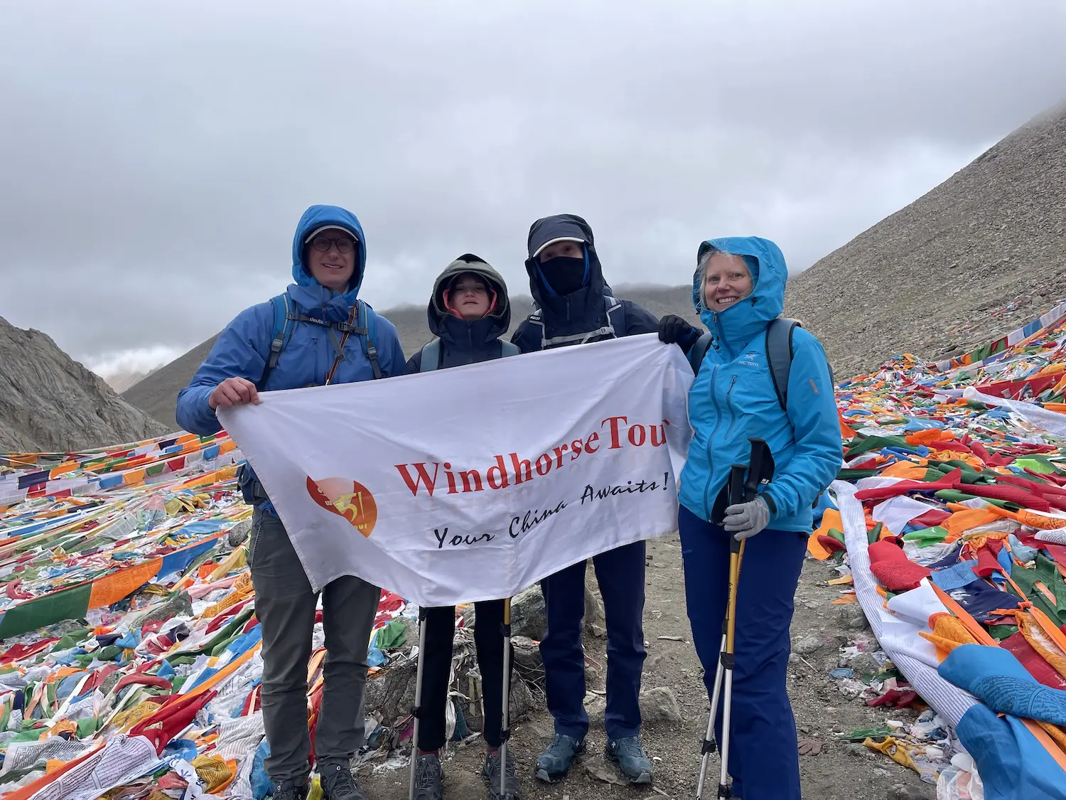 Windhorsetour travelers at Dolma La Pass of Mount Kailash Kora