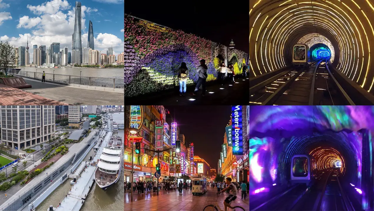 Shiliupu Marina, Love Wall & Nanjing road, Sightseeing tunnel